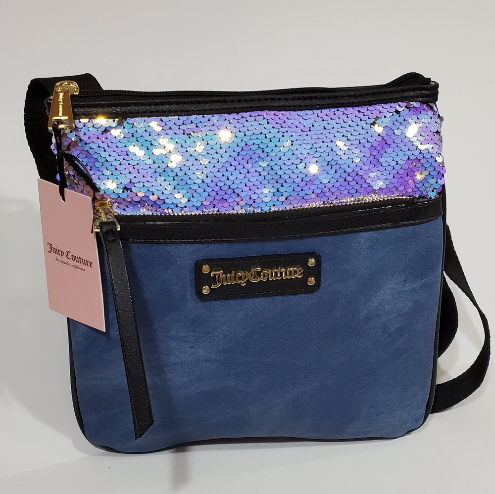 Juicy Couture Demin Sequin Crossbody Purse